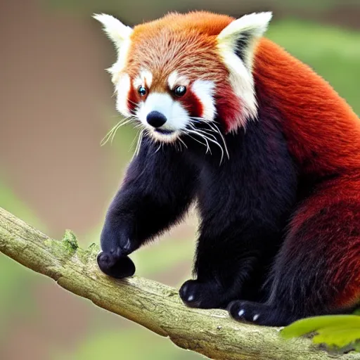 Prompt: digital art of a red panda showing its middle finger