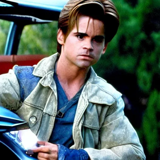 Image similar to colin farrell as Marty McFly in Back To The Future