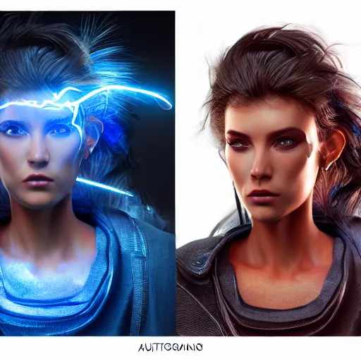 Prompt: photography of a hyper realistic highly detailed stunning humanoid creature, controls complex and highly detailed blue lightning storms as a super power. professionnal digital art, artstatiom, stuning, intricate, complex, unreal engine 5.