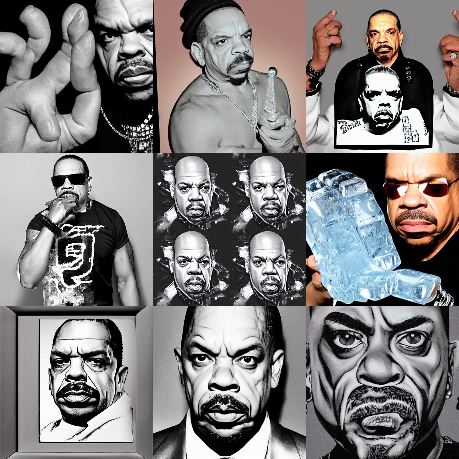 Prompt: ice - t made of ice