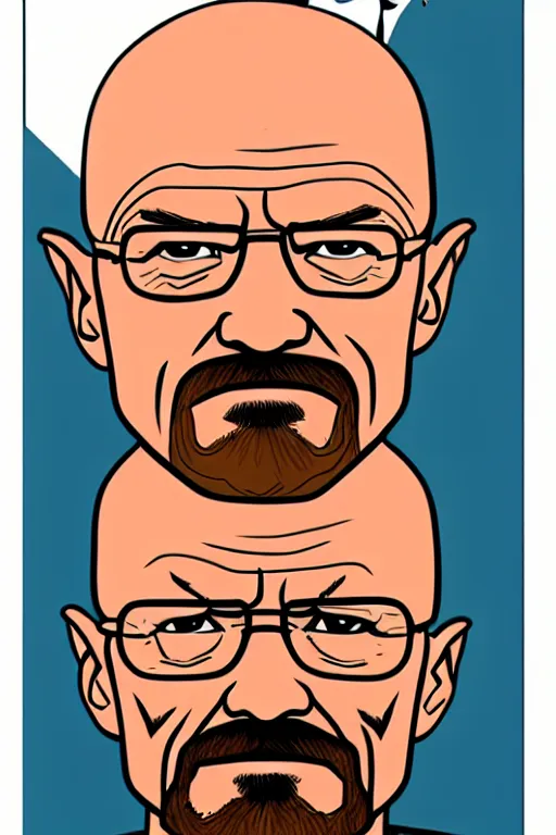 Image similar to walter white, in the style of dan parent, as drawn by dan parent for archie comics,