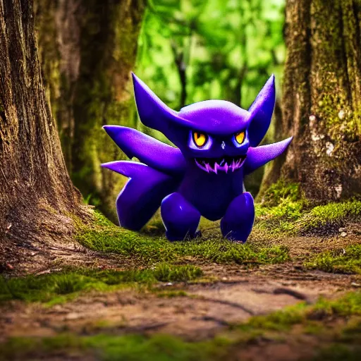 Image similar to national geographic photo of haunter, pokemon in the wild, intricate, portrait, 8 k highly professionally detailed, hdr, award winning