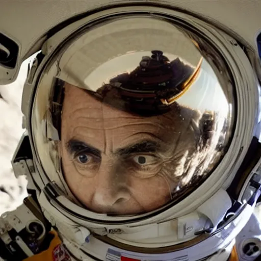 Image similar to extremely detailed photo of carl sagan through visor of spacesuit mars rover, detailed face