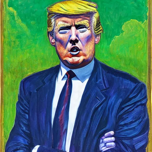 Image similar to donald trump painted by ferdinand hodler