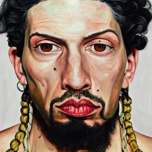 Image similar to high quality high detail painting by lucian freud, hd, dave navarro