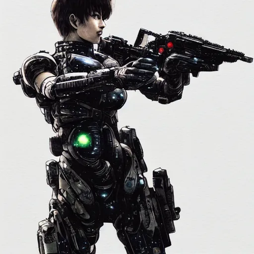 Prompt: award winning, extremely photorealistic, bokeh, beautiful detail, stars in the sky, cybernetic, sci-fi space game art, jeon Jungkook holding a gun. alien planet art by Akihito Yoshitomi AND Yoji Shinkawa AND Greg Rutkowski, Mark Arian trending on artstation