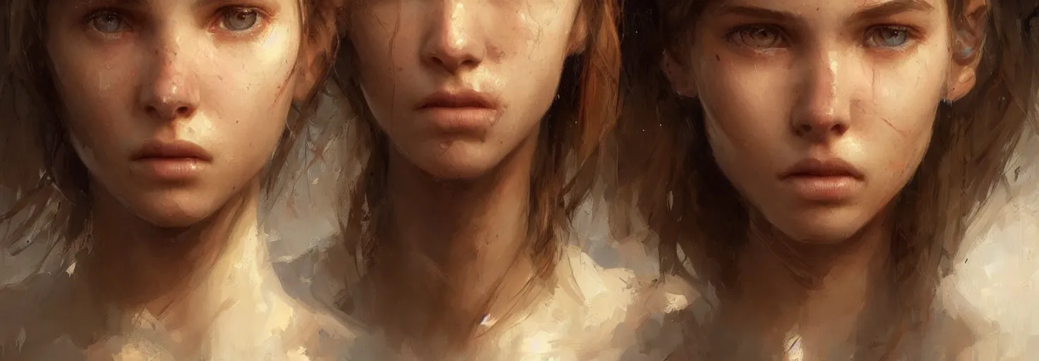 Prompt: very realistic girl, with delicate facial features, high detail, very realistic, by greg rutkowski, by james gurney ultra clear detailed