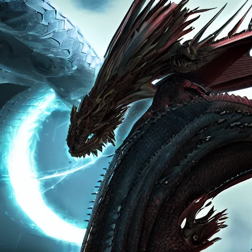Prompt: dragon slayer 4 k hd cg sci - fi