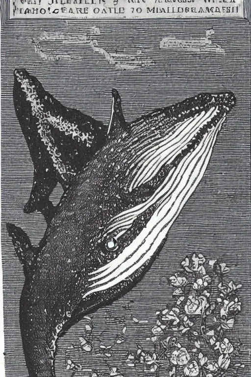 Image similar to cover scan of victorian book about whales