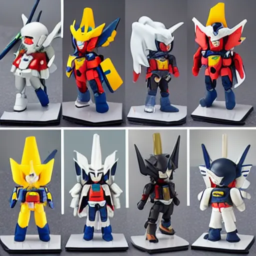 Image similar to high quality portrait flat matte painting of gundam， in the style of nendoroid and Toon toys , flat anime style, thick painting, medium close-up