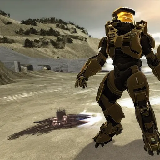 Prompt: Danny Devito in Halo 2