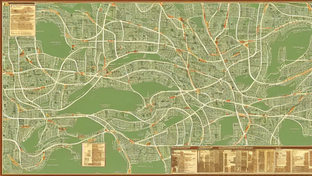 Prompt: matte painting sweet tan subway map