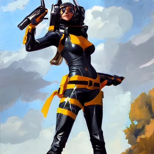 Image similar to greg manchess portrait painting of partially armored x - 2 3 laura kinney as overwatch character, medium shot, asymmetrical, profile picture, organic painting, sunny day, matte painting, bold shapes, hard edges, street art, trending on artstation, by huang guangjian and gil elvgren and sachin teng