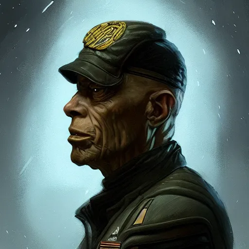 Image similar to portrait of a man by greg rutkowski, old admiral jagged fel, star wars expanded universe, he is about 6 0 years old, wearing uniform of the galactic alliance navy, highly detailed portrait, digital painting, artstation, concept art, smooth, sharp foccus ilustration, artstation hq