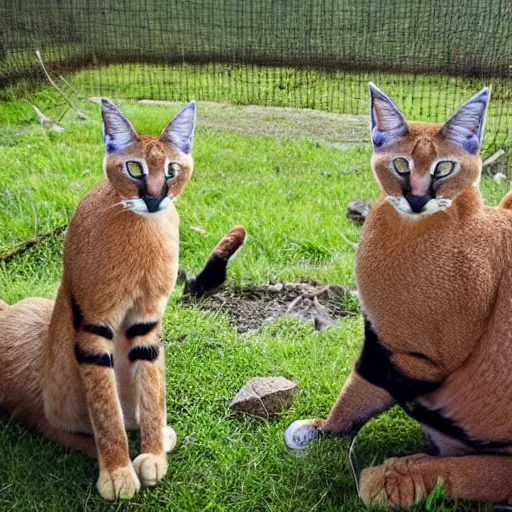 Prompt: caracal cat meeting varg vikernes