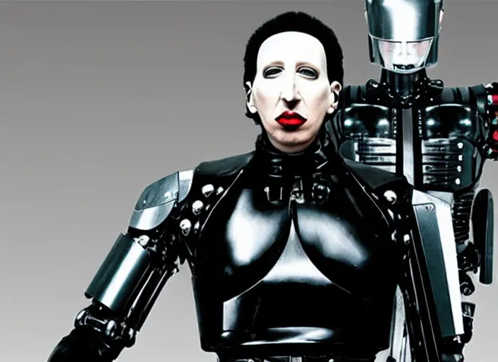 Prompt: marilyn manson robocop