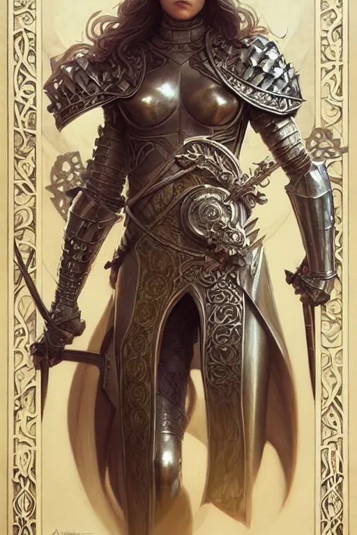 Image similar to Muscular and powerful medieval knight portrait, art nouveau, fantasy, intricate flower designs, elegant, highly detailed, sharp focus, art by Artgerm and Greg Rutkowski