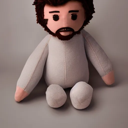 Image similar to Jesus plush doll, 8k, photography, studio photo