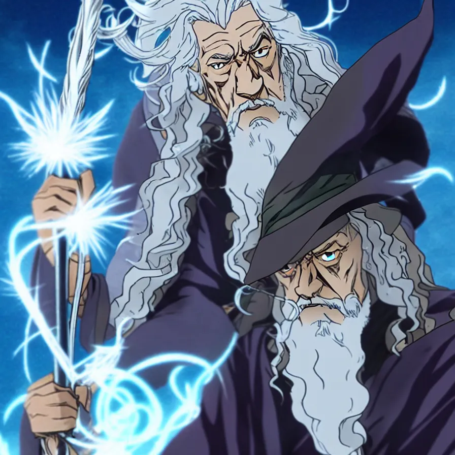 Image similar to gandalf in jojos bizzare adventures