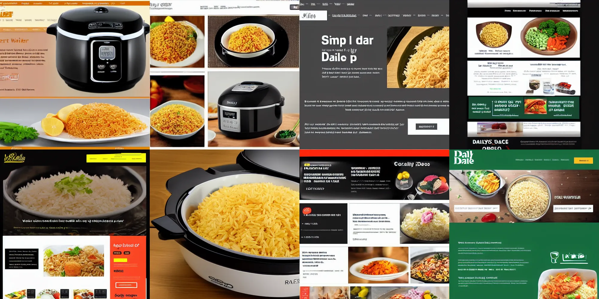Prompt: simple one page website for daily deals site that sells a rice cooker