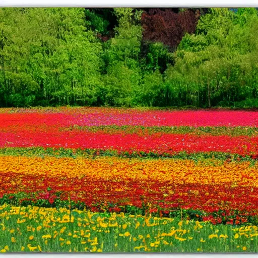 Prompt: flower field