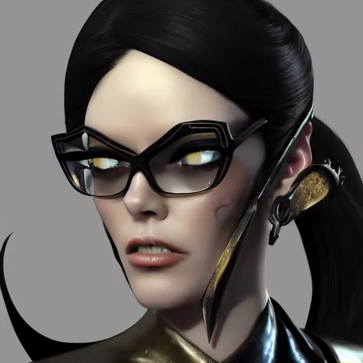 Image similar to a portrait of bayonetta, concept art, trending on artstation 3 d.