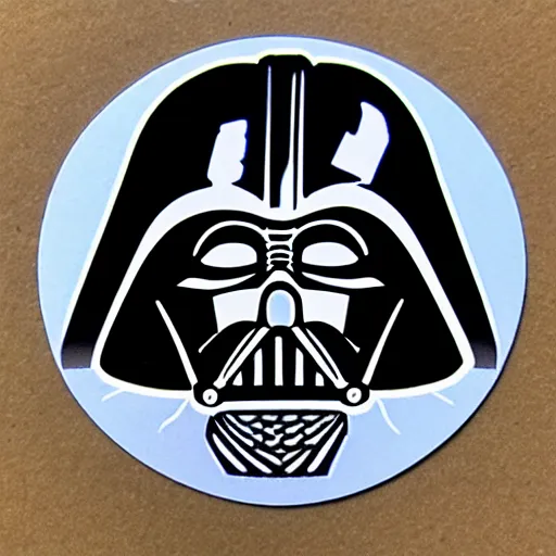 Image similar to symmetrical die cut sticker, darth vader