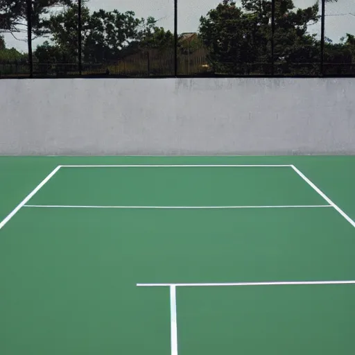 Prompt: simplistic 6 0 s art of tennis court