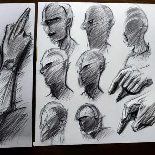 Prompt: practice hand sketches