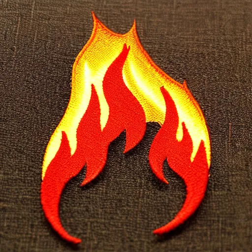 Prompt: retro vintage minimalist simple yet detailed clean fire flames blaze patch