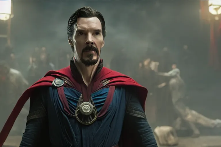 Image similar to film still of zombie Doctor Strange in new avengers movie, 4k