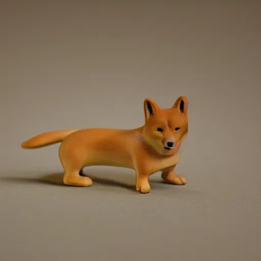 Prompt: studio photo of a ceramic figure, in the shape of a shiba inu. photorealistic, minimalist, ultra detailed.