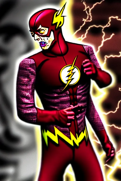 Image similar to The Flash as a Zombie