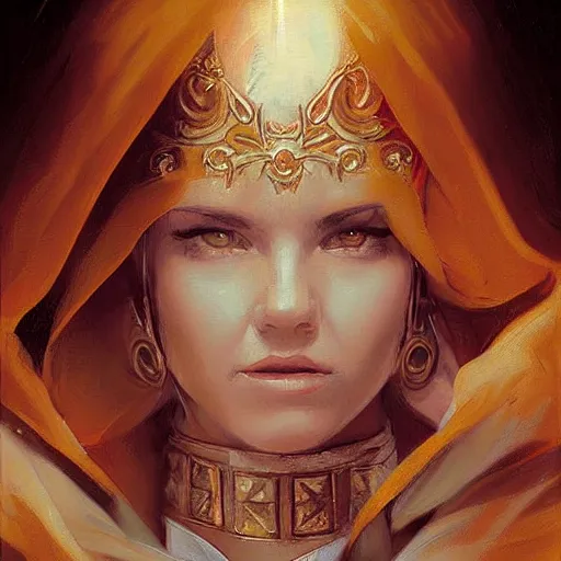 Prompt: female pope, an oil painting by ross tran and thomas kincade