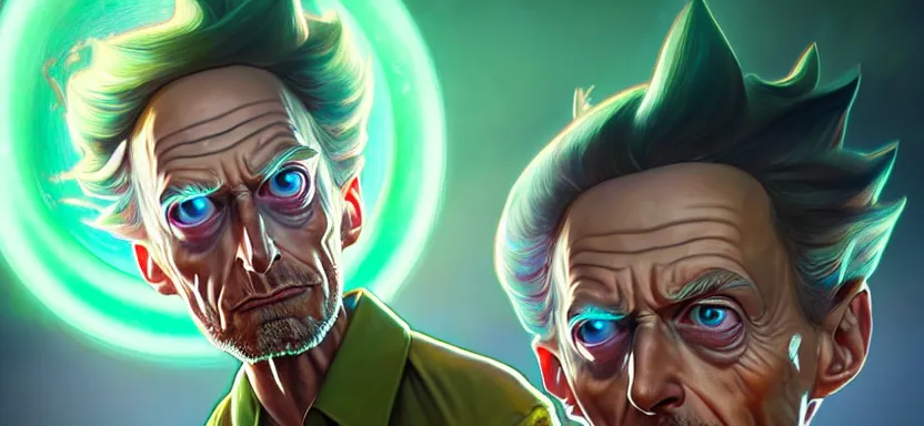 Prompt: ultra realistic illustration, handsome rick, handsome morty. going into green portal, intricate, highly detailed, digital painting, artstation, concept art, smooth, sharp focus, illustration, art by artgerm and greg rutkowski and alphonse mucha and wlop