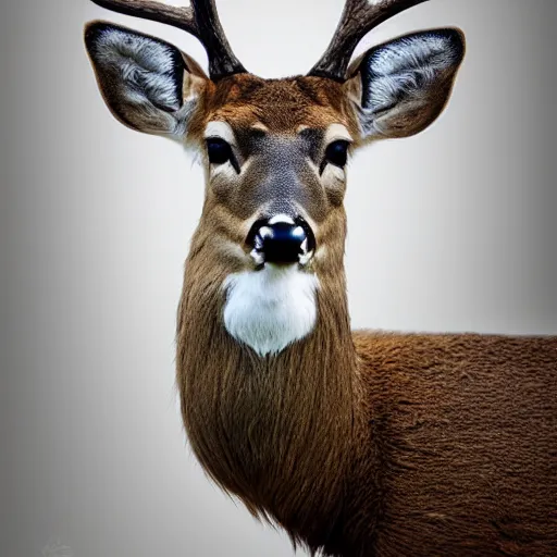 Image similar to a calming image of a deer. deer portrait. symmetric. award - winning photography. trending on artstation