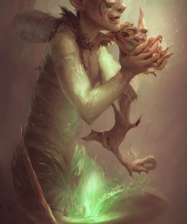 Prompt: cute friendly fantasy goblin wrapped in bandages by charlie bowater and titian and artgerm, intricate, face, forest, elegant, green mist, beautiful, highly detailed, dramatic lighting, sharp focus, trending on artstation, artstationhd, artstationhq, unreal engine, 4 k, 8 k