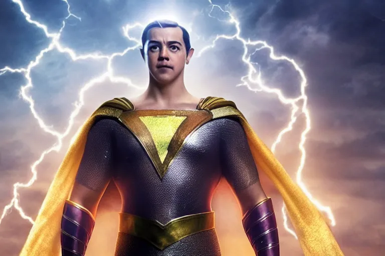 Prompt: david sandberg as shazam from shazam ( 2 0 1 9 ), cinematography