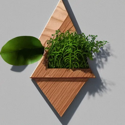 Image similar to pot plant spatifillum levitating over wooden plank white geometric angular pot beautiful fororealistic art featured on artstation