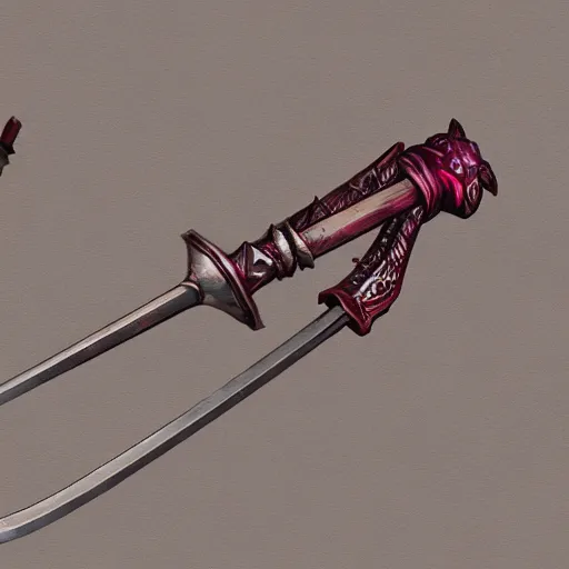 Image similar to a magical sword made of ruby, artstation