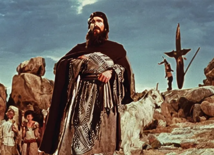 Image similar to film still of Christian Bale as Judah Moses in The Ten Commandments 1956