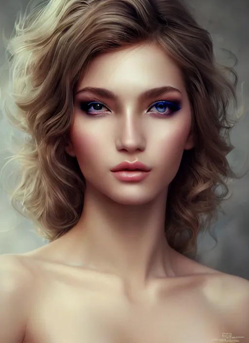 Prompt: a gorgeous female photo, professionally retouched, soft lighting, wearing a feather dress, realistic, smooth face, perfect eyes, wide angle, sharp focus on eyes, 8 k high definition, insanely detailed, intricate, elegant, art by artgerm and stefan kostic