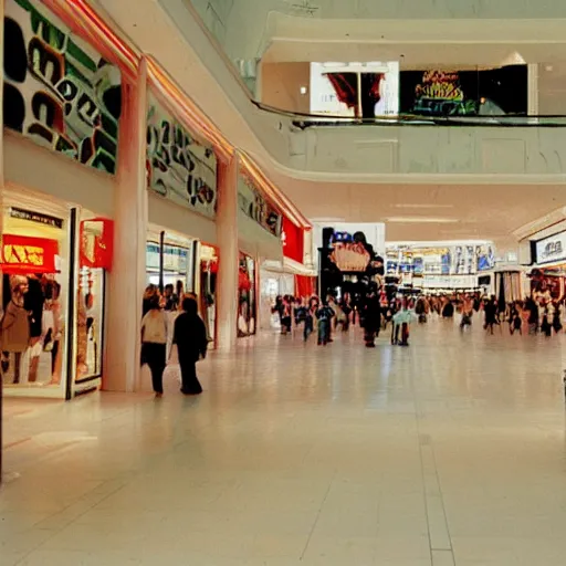 Image similar to mall, 1990s, iconic and popular iconography