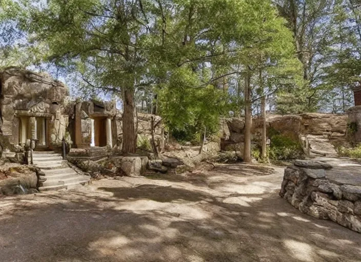 Image similar to zillow listing of an ancient fantasy home for sale