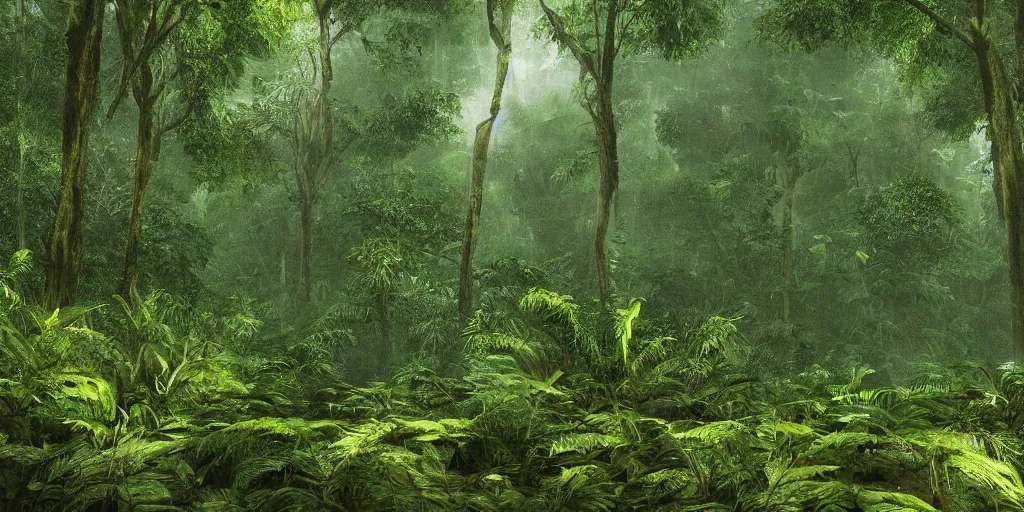 Image similar to rainforest ultrarealism