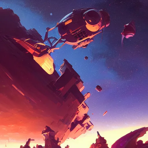 Image similar to A painting of space explorator trending on artstation in the style of Greg Rutkowski, treasure planet by disney, 4K