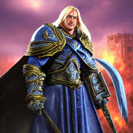Prompt: Arthas from Warcraft III