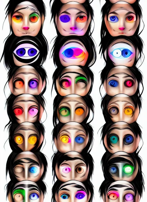 Image similar to diverse eyes!, rotating circle, dot pupils, teams, healing, energetic, life, hybrids, thin glowing devices, reflections, vitals visualiser!!, advanced art, art styles mix, from wikipedia, grid of styles, various eye shapes