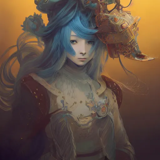 Prompt: a detailed portrait of vivi of final fantasy, by victo ngai and justin gerard, digital art, realistic painting, very detailed, fantasy, dnd, character design, trending on artstation