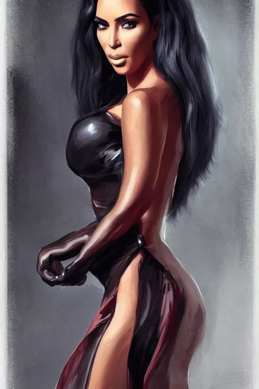 Prompt: Kim Kardashian as a heroine with a dress inspired by american horror story, digital painting, artstation, concept art, smooth, sharp focus, illustration, in-frame, centered, art by artgerm and donato giancola and Joseph Christian Leyendecker, Ross Tran, WLOP